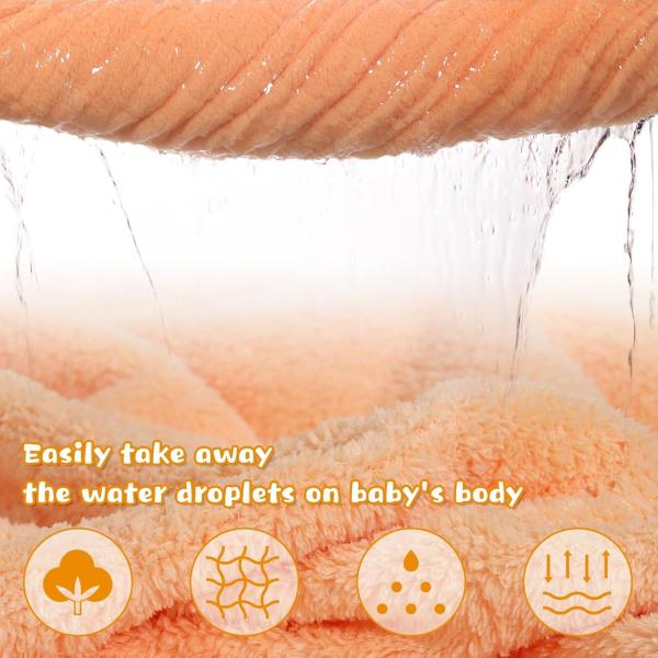 2-Pack Hooded Baby Bath Towels - White Rabbit & Orange Tiger - 50x32 Inches