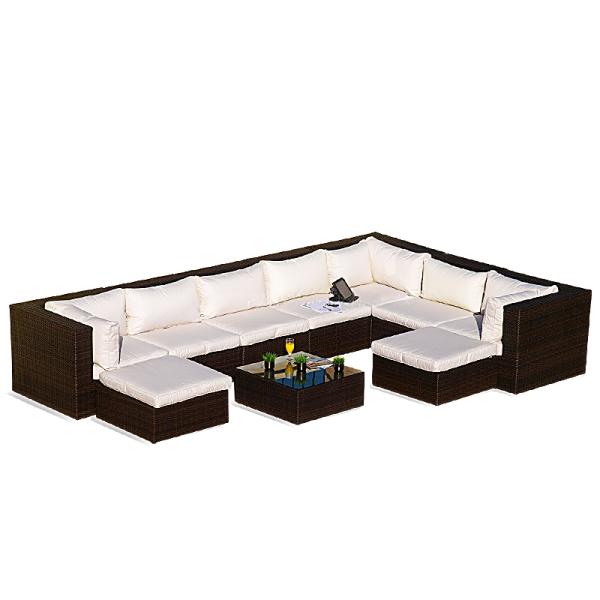 2mm Frame Thickness Outdoor Garden Sofa Wicker Comfortable Sofa for Outdoor