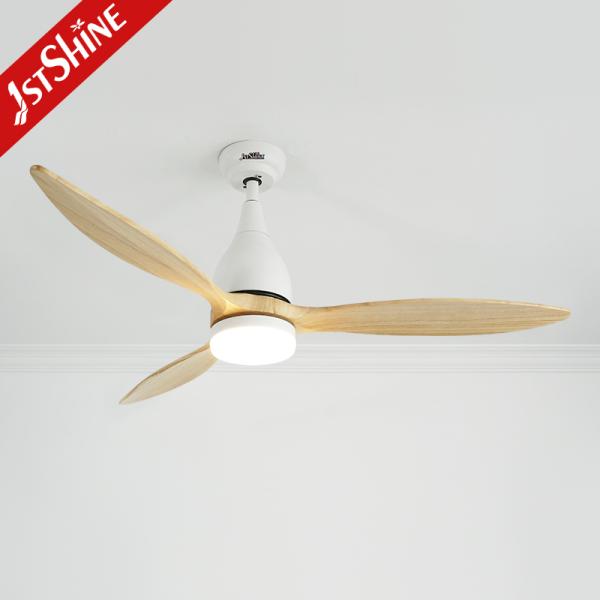 Ventilador de techo decorativo de 52 pulgadas con cuchillas de madera sólida y LED atenuable