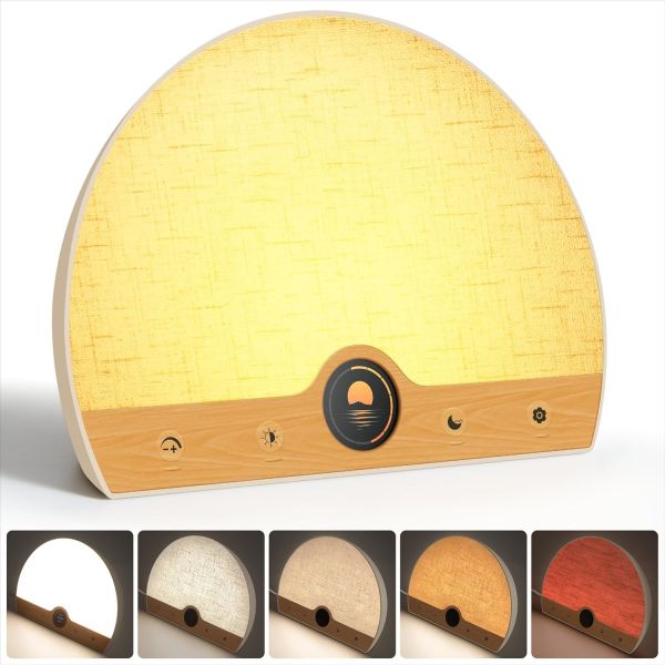 10000 Lux Dimmable Light Therapy Lamp with Sunrise Simulation and Sleep Aid Function