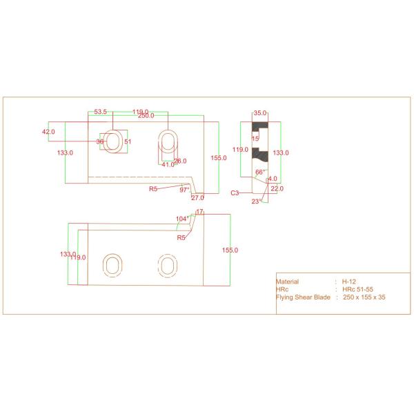 Flying Shear Knife Blades Steel Bar Cutting
