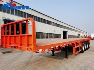 53FT 4 Axles 70tons Weight Limit Bumper Pull Aluminum Twelve Twist Locks Included Bulkhead Board Brand Uhaul Wide Gooseneck Container Platform Flat Bed Trailer