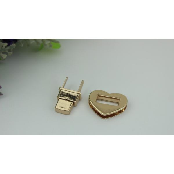Fashionable novelty gunmetal color heart shape bag accessories metal twist lock for handbag
