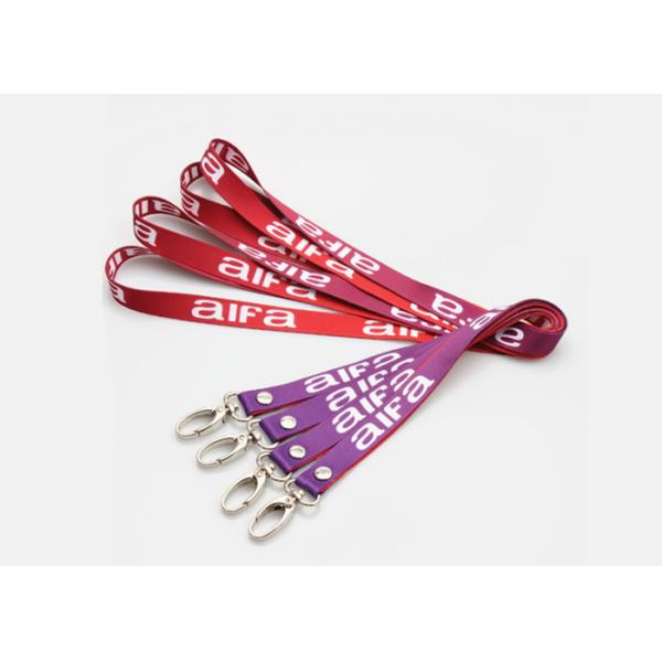 Eco Friendly Custom Cotton Lanyards Heat Transfer Printing / Jacquard Logo