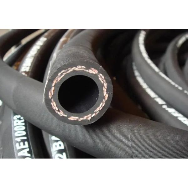SAE 100R3 Double Textile Braid Reinforced Rubber Hose for Air Water Petroleum