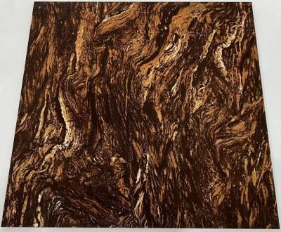 Glossy Finish Dark Porcelain Tile Brown 600X600mm For Living Room