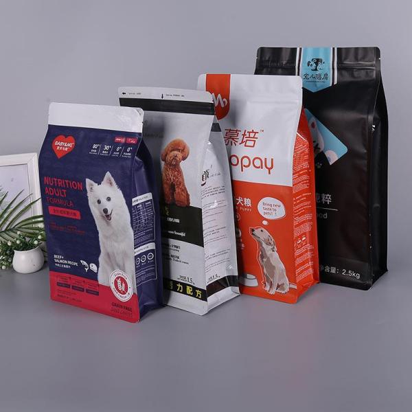 Customized Color Eight Side Seal Aluminum Foil Pet Food Packaging Bag for Cookie