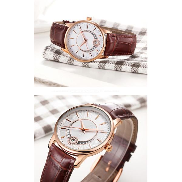 Ladies Leather Stylish Beauty Quartz Movement Wrist Watch