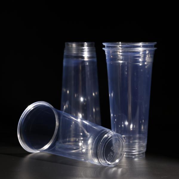 Gobelets en plastique PET transparents de 700 ml avec un logo personnalisable pour les jus et le lait
