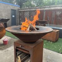 Easy To Clean And Rusted Charcoal Corten Steel BBQ Grill For Backyard Cooking
