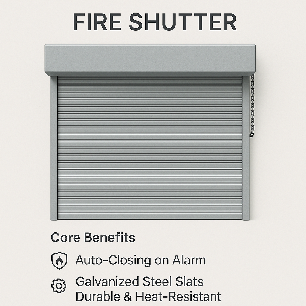 Automatic Fire Shutter Door Heat Resistance For Warehouse And Industrial Openings