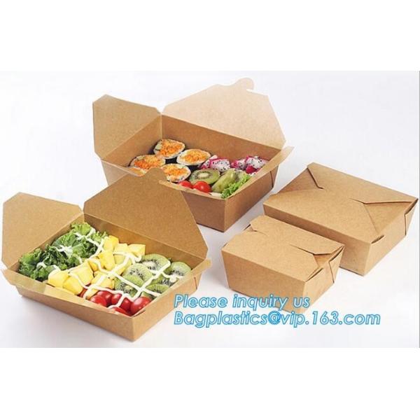 Kraft Paper Lunch Box Disposable Salad Box Food takeaway Packaging Box,supply brown kraft paper lunch box with clear win