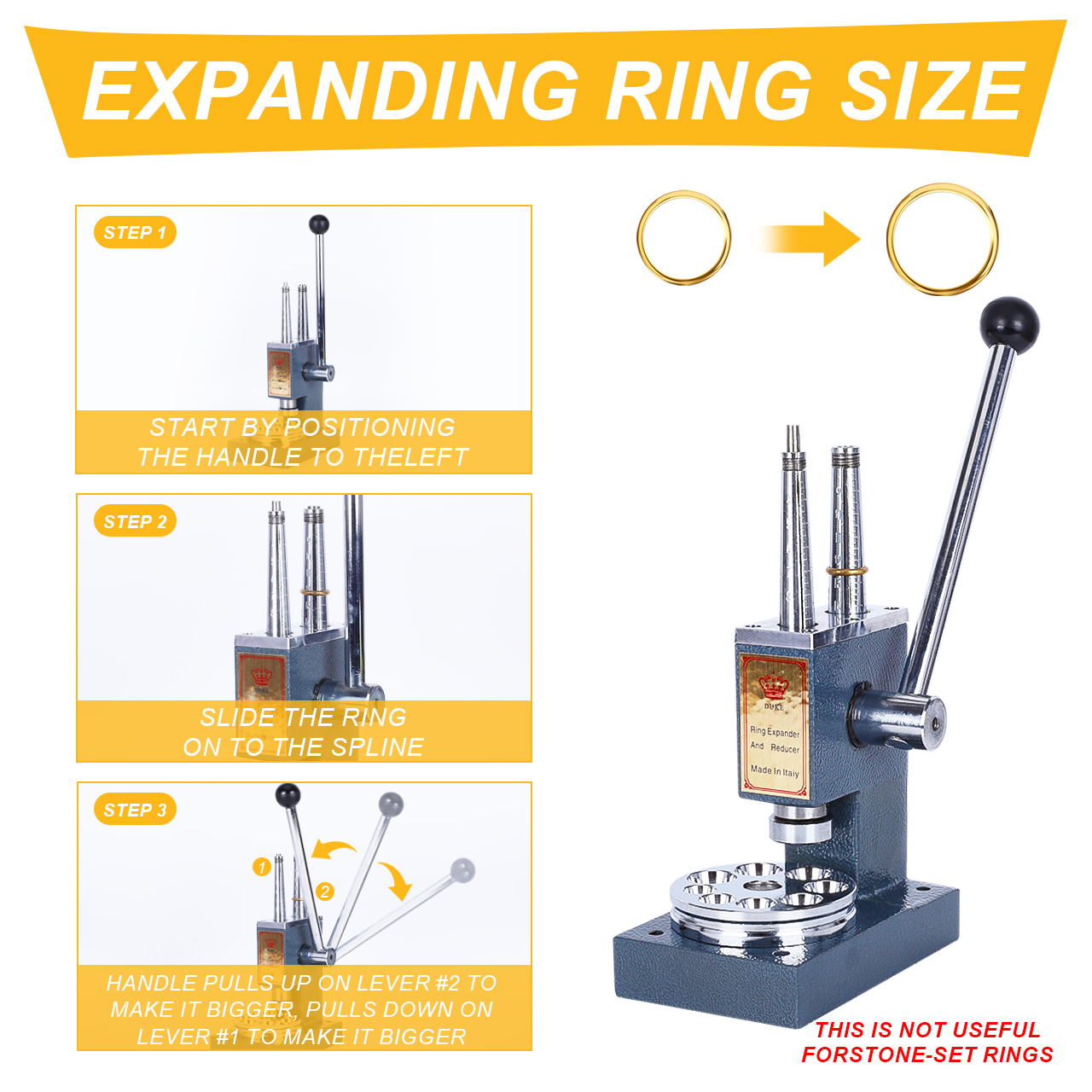 Tooltos Steel Double Handle Ring Stretcher And Reducer для изготовления и ремонта ювелирных изделий