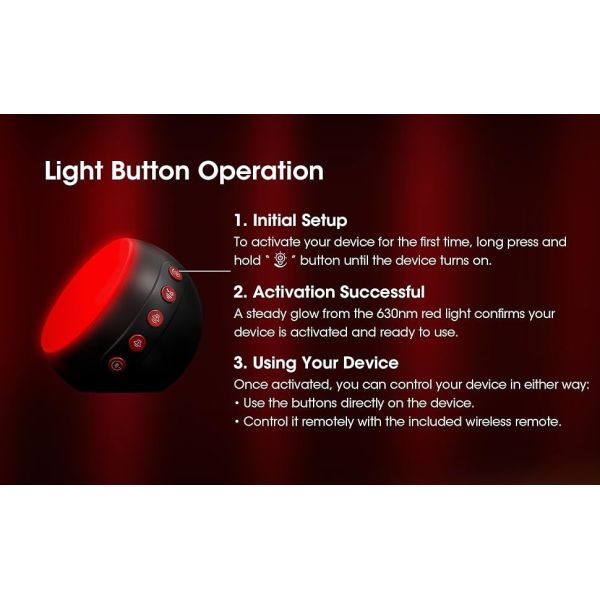 630nm Red Light Therapy Sleep Device, Red Night Light for Deep Sleep & Relaxation