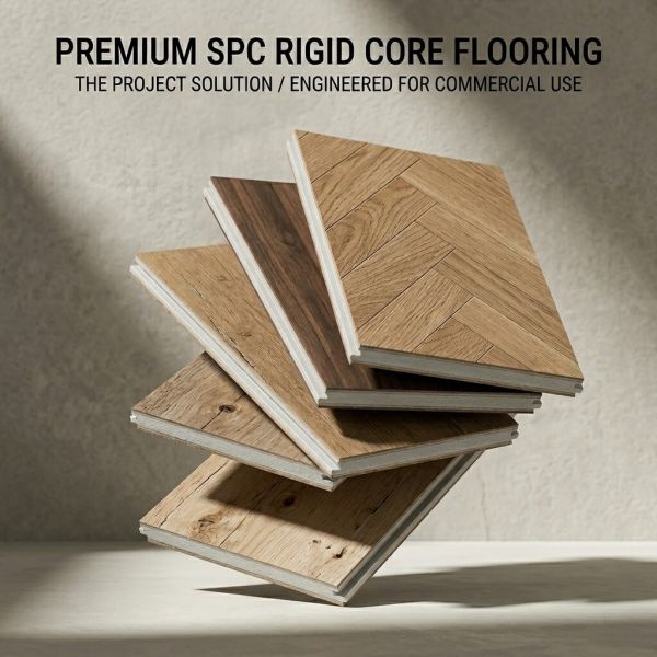 Waterproof SPC Flooring with Click Lock Installation and Wear Resistant Surface for Hotels