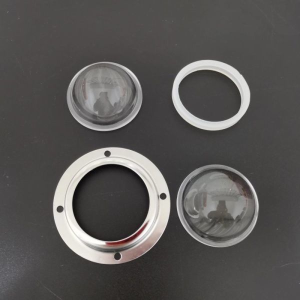 Borosilicate Glass LED Reflector Lens with 70–90 Degree Beam Angle, Dia. 50mm, Height 24mm for Street and Flood Lighting