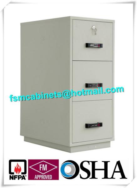 Steel 3 Drawer Fireproof Safety Cabinet , Fire Resistant File Cabinet For Paper Documents