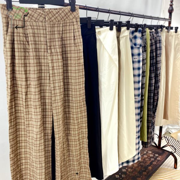 Women's Used Trousers High Waist Wide Leg Drape Second Hand Autumn Casual Pants