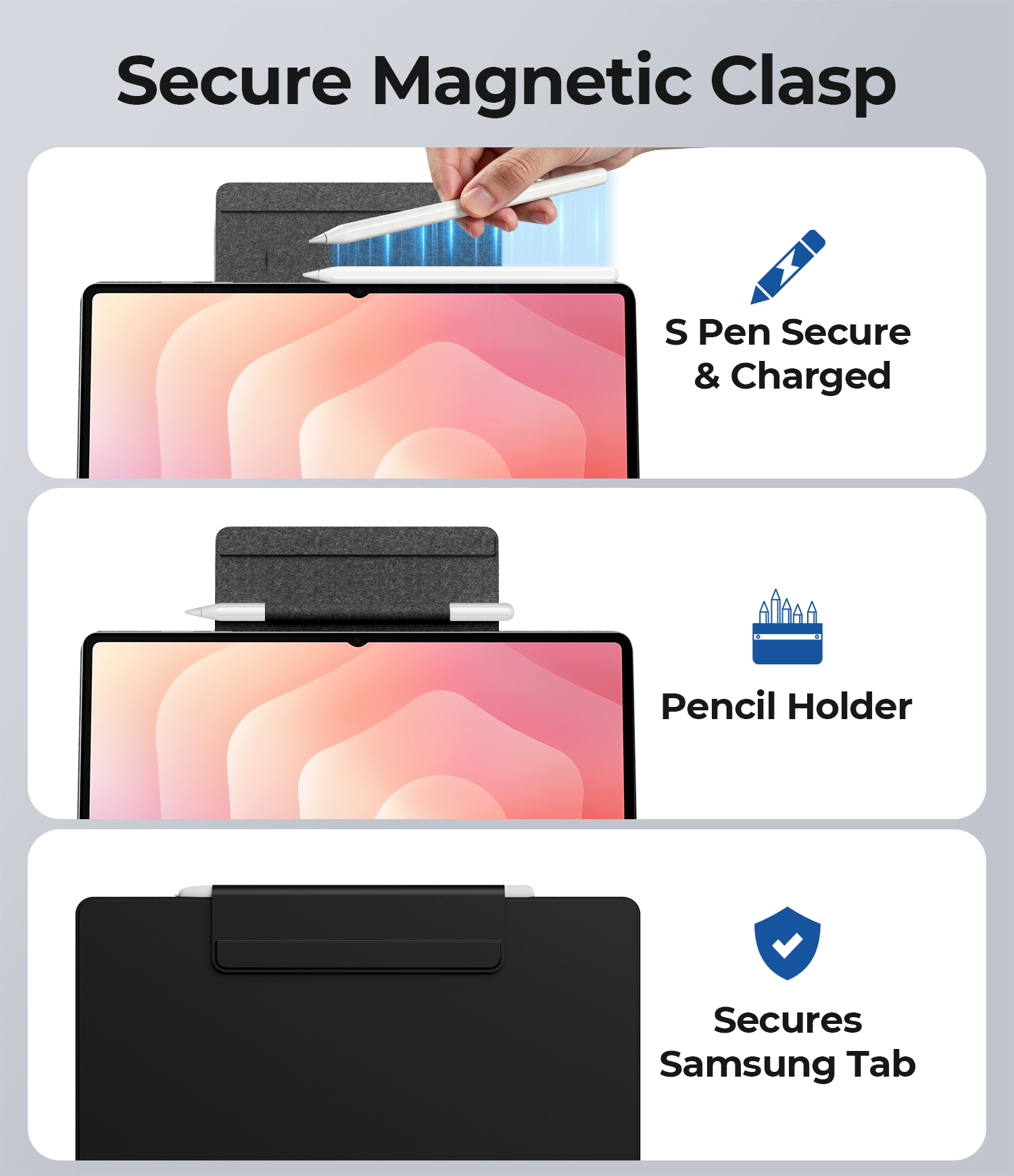 Lightweight Magnetic Keyboard Case for Galaxy Tab S10 Ultra, 0-130° Adjustable Stand, Multi-Gesture Trackpad With Pen Storage