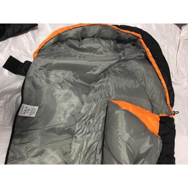 спальные мешки горы перемещения полиэстера 190T 230x80x50CM изготовленные на заказ черные оранжевые водоустойчивые
