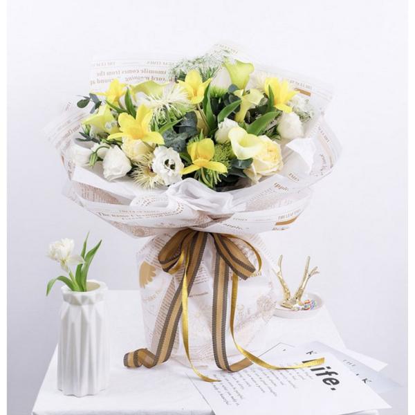 Papel de embalaje de la flor de la prenda impermeable del periódico del vintage para el florista del ramo