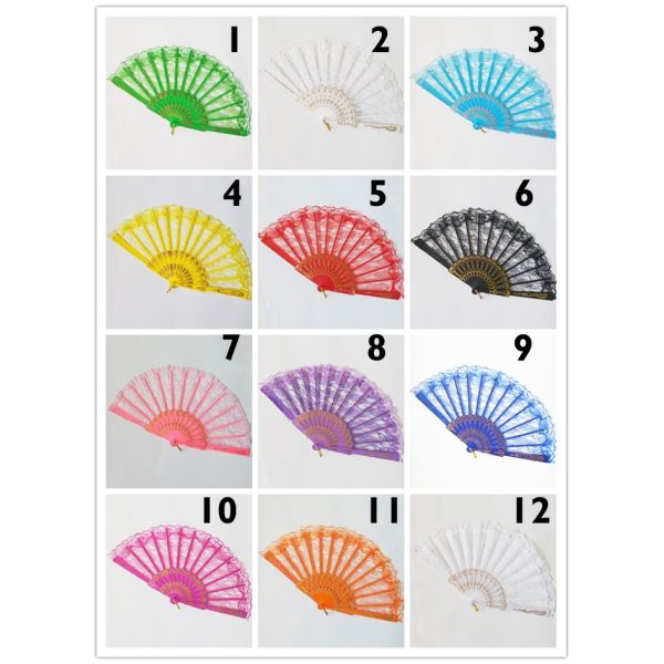 [I AM YOUR FANS] Hot Selling Lace Wedding Hand Fans Folding Fan Plastic Hand Fan
