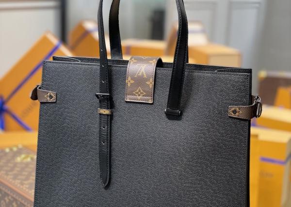 Black Mens Cross Pattern Genunie Cowhide Leather Handbag For Shopping