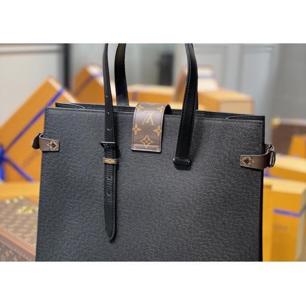 Black Mens Cross Pattern Genunie Cowhide Leather Handbag For Shopping