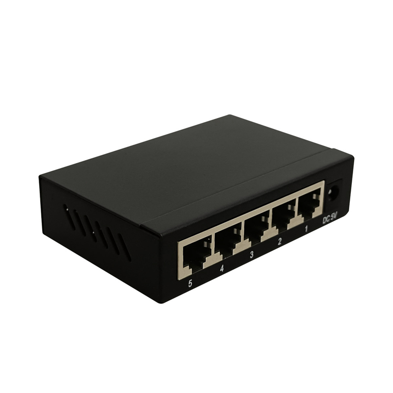 5 Port 10/100Mbps Fast Ethernet Switch Unmanaged Desktop Network Switch Metal Case Plug and Play External 5V Power Adapter TBC-S4005E