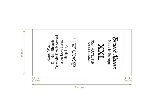 Satin Silk Printed Clothing Labels Woven Shirt Neck Tags Care Labels For Garments