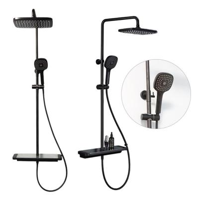 Hot Water Shower Head Faucet Black Shower Set Stainless Steel Bathtub Faucet