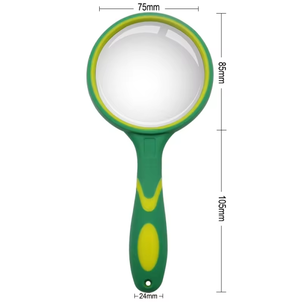 Portable 10X Glass Lens Handheld Magnifier with Rubber Handle for Reading Newspaper Jewelry Other Tasks