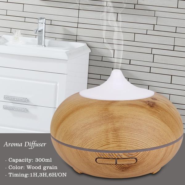 Yoga Spa 300ml Wood Grain Ultrasonic Cool Mist Whisper-Quiet Humidifier for home
