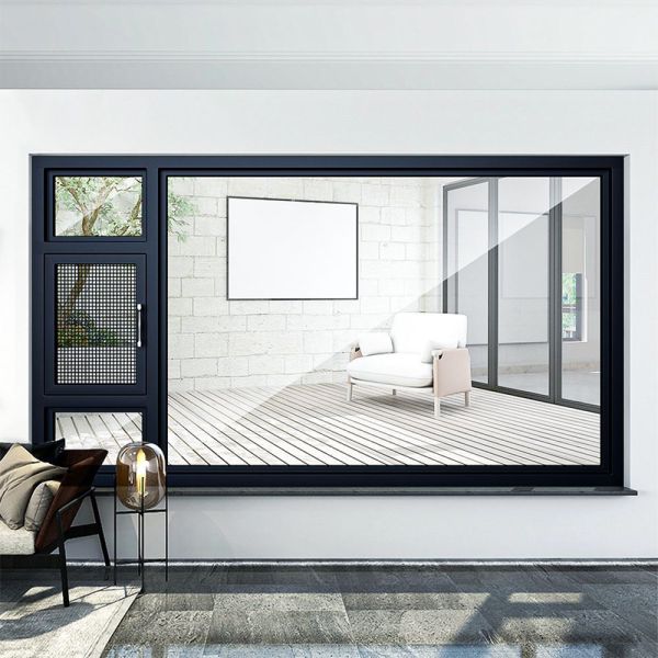 Modern Aluminum Frame Sliding Casement Window Wide Opening For Ventilation View
