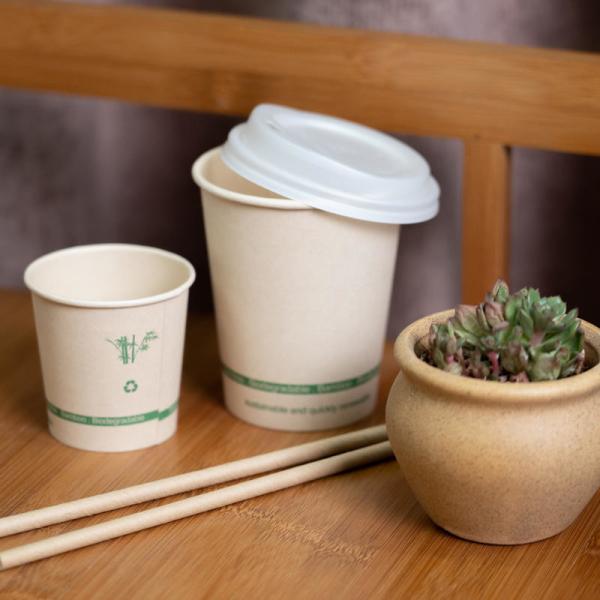 Custom printing Logo disposable single wall paper coffee cup with plastic lids for drink