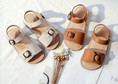 White Brown Flexible Leather Stylish Kids Shoes