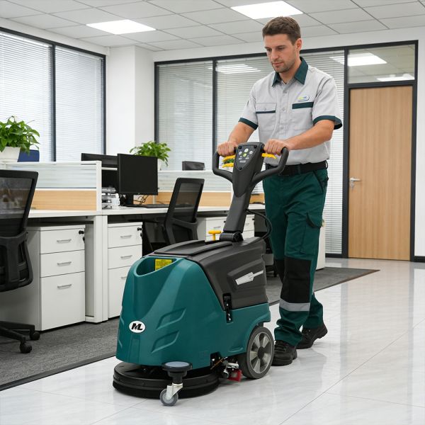 460mm Walk Behind Floor Scrubber Dryer 30L Recovery Tank Battery Operated for office