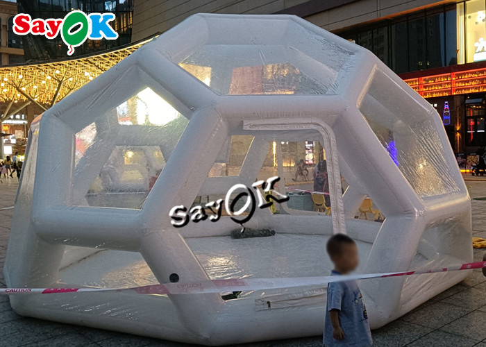 Прозрачная раздувная гостиница шатра 3x3m хлопает вверх раздувной ясный шатер пузыря прозрачный для событий