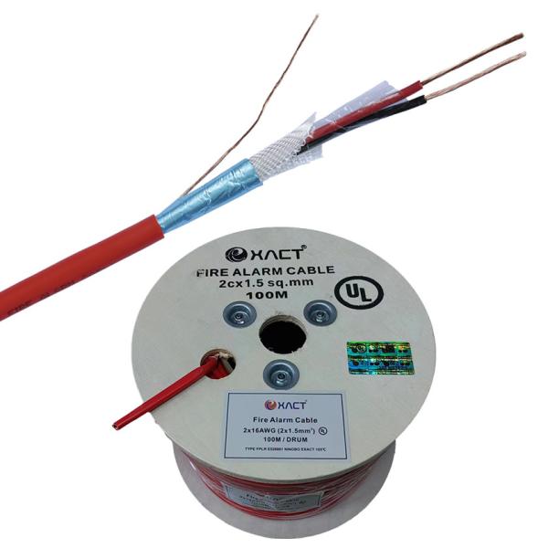 1424 ExactCables Cabos de circuito de alarme de incêndio de potência limitada de 2x1,0 mm para fios de cobre nu