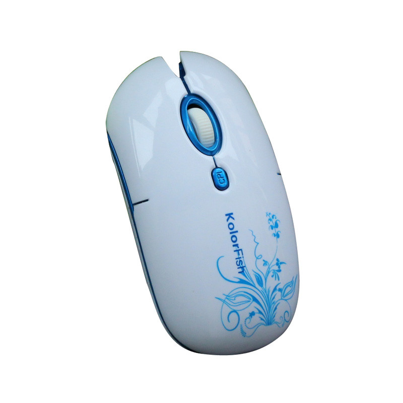 2.4G KolorFish Wireless Optical Mouse 4 Keys Apple Design DPI Speed Change Nano Receiver