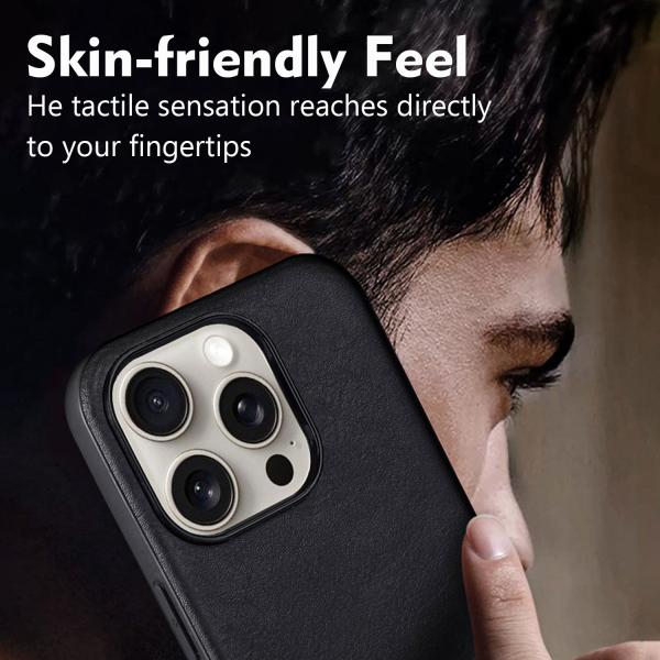 Business Style Leather Phone Case Customized Leather Phone Covers Black For iPhone 16 15 Pro Max