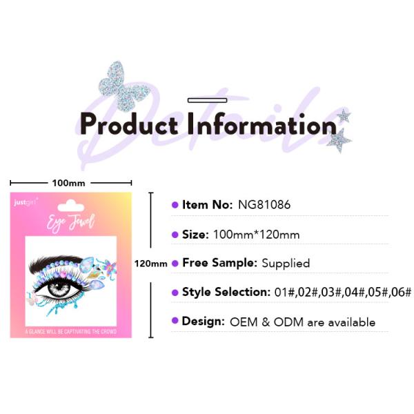 Unique Look Crystal Face Adhesive Jewels Rhinestone Gem Stickers Dazzling Effect