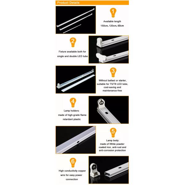 держателя лампы 60cm кронштейн света трубки двойного безуходный для трубки СИД