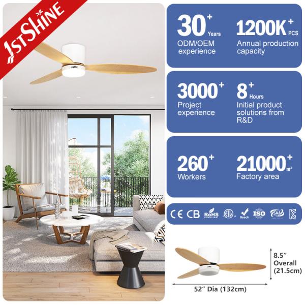 1stshine 52 Inches LED Ceiling Fan with Light and Remote Control Home Office Lightin