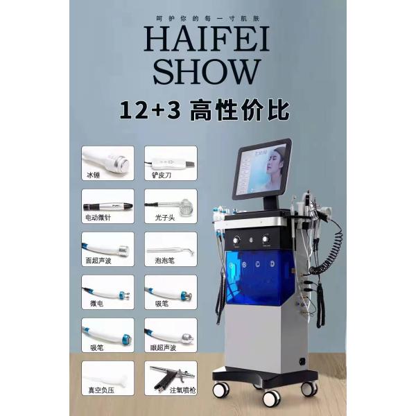 14 In 1 Hydrofacial Dermabrasion Big Bubble Oxygen Spray Facial Led Skin Rejuvenation Machine