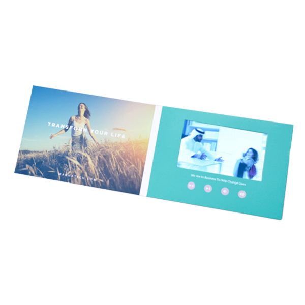 Professional LCD Video Business Cards with 16:10 Ratio HD Screen USB Cable and Plastic or Metal Casing