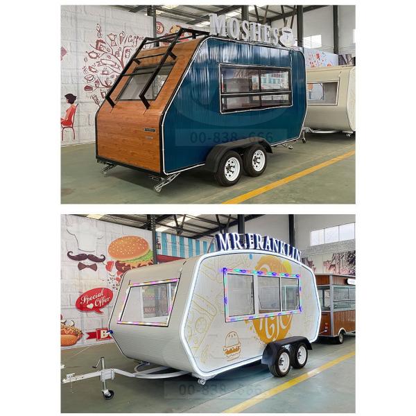 Remorque mobile de nourriture de cuisine de roues du camp 2-4 de fibre de verre mobile de remorque