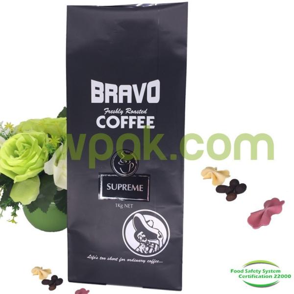 Aluminum Foil Printed Food Packaging Bags Laminated Flat Bottom For Coffee
