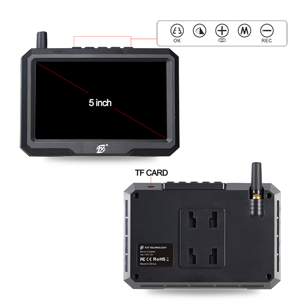 1080P 5 Inch IPS Screen Wireless Backup Cameras 2.4G Transmitter