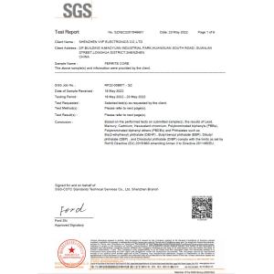 Shenzhen VIIP Electronics Co., Ltd. Сертификации